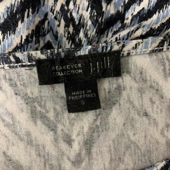 J Jill Small Blue Textured 34 Sleeve Tunic Top Casual Artsy Chic - Picture 5 of 6